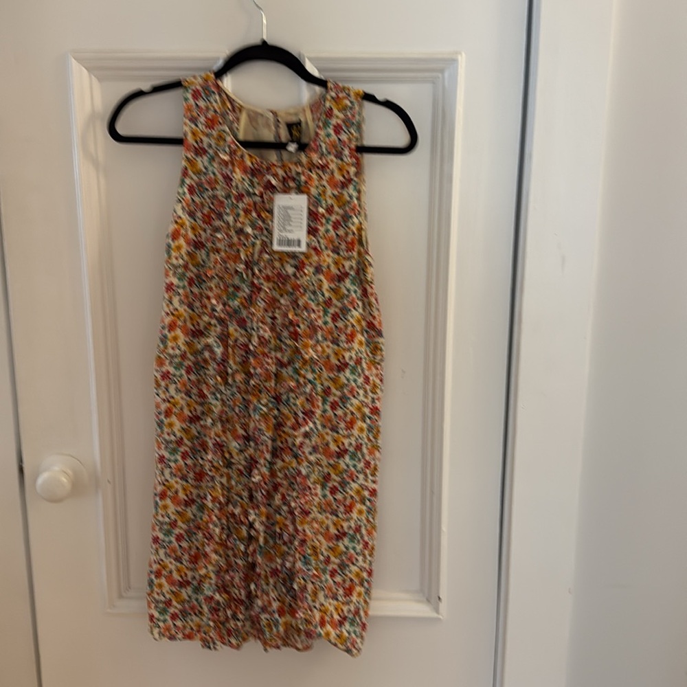 S+B from Anthropologie floral sleeveless dress with flower appliqués NWT, Size 4